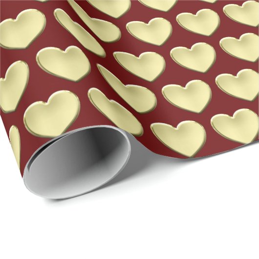 Gouden harten houden van inpakpapier (Rol Hoek)