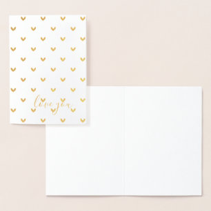 Gouden harten houden van je folie kaarten