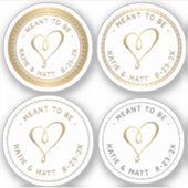 Gouden harten in reliëf bedoeld om bruiloft monste sticker (Voorkant)