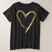 Gouden harten Koning en Koningin Schaakstukken | Grote Maat T-shirt (Design achterkant)