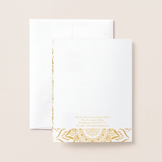 Gouden harten mandala folie kaart (Met envelop)