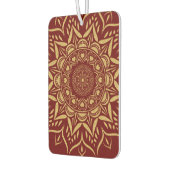 Gouden harten mandala op donkerrood luchtverfrisser (Links)