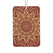 Gouden harten mandala op donkerrood luchtverfrisser (Achterkant)