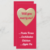 gouden harten menu (Voorkant / Achterkant)