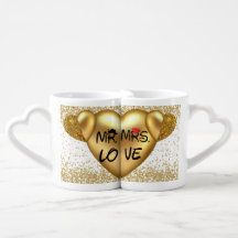 gouden harten MR &MRS Liefhebbers mok