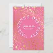 Gouden Harten Omcirkeld Modern Valentijn Party Kaart (Voorkant)