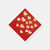 Gouden harten op een string servet (Hoek)