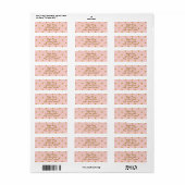 Gouden harten op roze chic feest adreslabels etiket (Full Sheet)