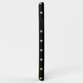 Gouden Harten op zwart Monogrammed Case-Mate iPhone Case (Achterkant/rechts)