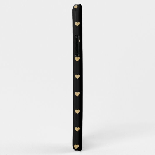 Gouden Harten op zwart Monogrammed Case-Mate iPhone Case (Achterkant/rechts)