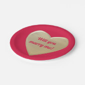 gouden harten papieren bordje (Gekanteld)