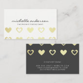 Gouden harten patroon visitekaartje (Voorkant / Achterkant)