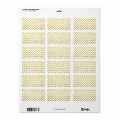 Gouden harten polka dot hart metaalpatroon etiket (Full Sheet)