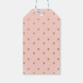 Gouden harten & roze chic meisjes cadeau presentee cadeaulabel (Achterkant)