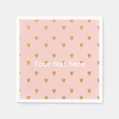 Gouden Harten & Roze Meisjes Verjaardagsfeestjes S Servetten (Voorkant)