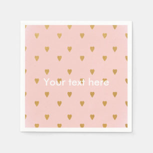 Gouden Harten & Roze Meisjes Verjaardagsfeestjes S Servetten