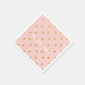 Gouden Harten & Roze Meisjes Verjaardagsfeestjes S Servetten (Hoek)