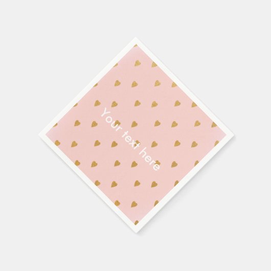 Gouden Harten & Roze Meisjes Verjaardagsfeestjes S Servetten (Hoek)