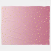 Gouden harten roze ombre fleece deken (Voorkant (Horizontaal))