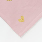 Gouden harten roze ombre fleece deken (Hoek)