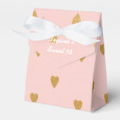 Gouden Harten Roze Verjaardagsfeestje Favor Boxes Bedankdoosjes (Voorkant Zijde)