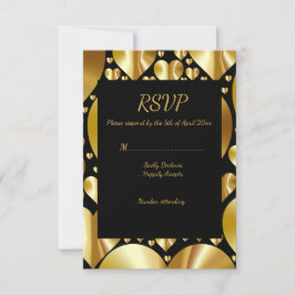 gouden harten rsvp reactiekaart bruiloft