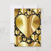 gouden harten rsvp reactiekaart bruiloft kaartje (Achterkant)