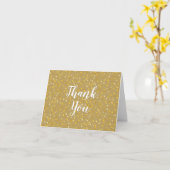 Gouden Harten Script Bedankt Kaart (Gele Bloem)