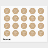 Gouden Harten Script Bedankt Rustieke Kraft Boho Ronde Sticker (Vel)