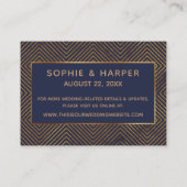 Gouden Harten Script Navy Trouwaccommodaties Informatiekaartje (Achterkant)