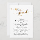 Gouden Harten Script We Elopeden Confetti Rugzak Kaart (Voorkant)