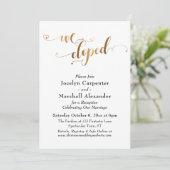 Gouden Harten Script We Elopeden Confetti Rugzak Kaart (Staand voorkant)