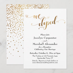 Gouden Harten Script We Elopeden Confetti Rugzak Kaart