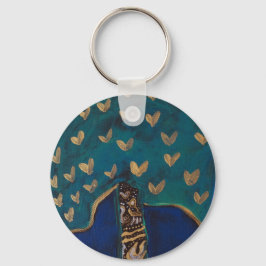 Gouden harten sleutelhanger