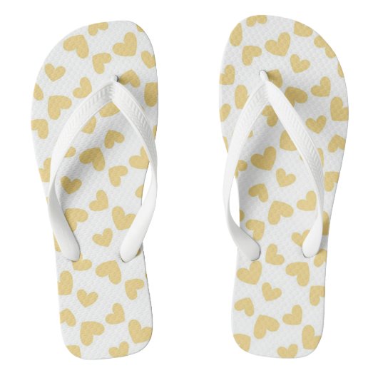 Gouden Harten Teenslippers (Voetbed)