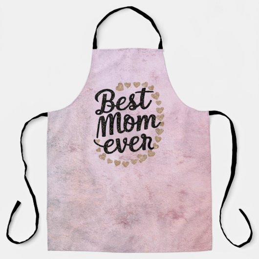 Gouden Harten Trendy Schrift Beste Moeder Ooit Mod Schort (Voorkant)