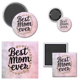 Gouden Harten Trendy Script Beste Moeder Ooit Mode Magneet