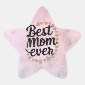 Gouden Harten Trendy Script Beste Moeder Ooit Mode Ster Sticker (Voorkant)