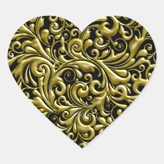 GOUDEN HARTENVELOP & GUNSTZEGEL HART STICKER (Voorkant)