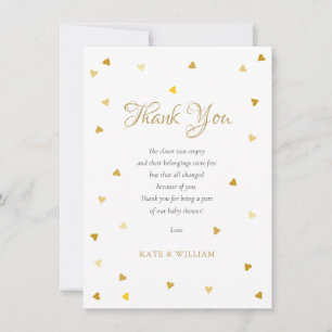 Gouden Hartjes Baby Shower Bedankt Gedicht