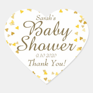 Gouden Hartjes Baby Shower / Feest Favor Hart Sticker