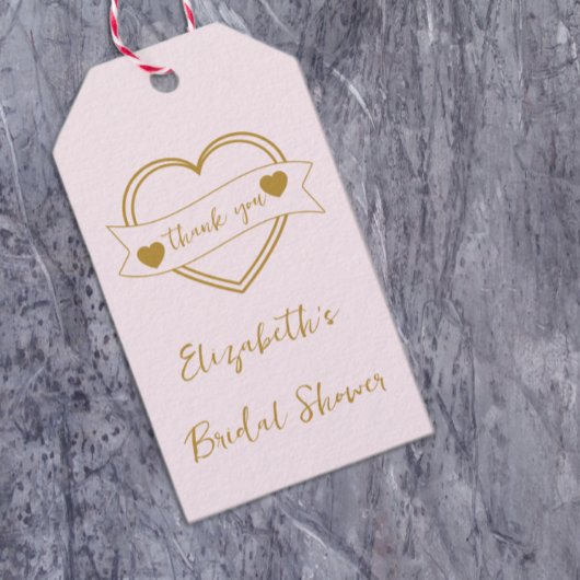 Gouden Hartjes Bruiloft Feest Cadeaulabel