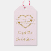 Gouden Hartjes Bruiloft Feest Cadeaulabel (Voorkant)