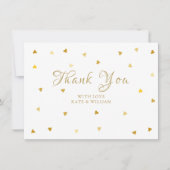 Gouden Hartjes Confetti Script Bedankt (Voorkant)