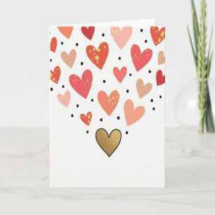 Gouden Hartjes Liefde Kaart