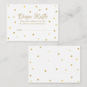 Gouden Hartjes Luierspel Baby Shower Informatiekaartje (Voorkant / Achterkant)