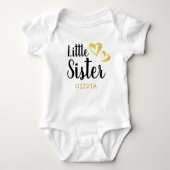 Gouden Hartjes Naam Zuster Monogram Romper (Voorkant)