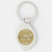 Gouden Hartjes Script Monogram Nieuwe Bestuurder Sleutelhanger (Voorkant)