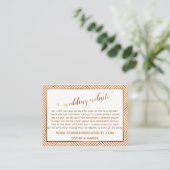Gouden Hartjes Script op Blush Roze Trouwwebsite Informatiekaartje (Staand voorkant)