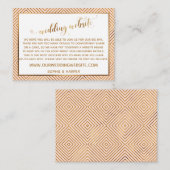 Gouden Hartjes Script op Blush Roze Trouwwebsite Informatiekaartje (Voorkant / Achterkant)